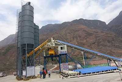 محطة خلط خرسانة HZS90 لمشروع محطة الطاقة الكهرومائية Baihetan (PowerChina) 