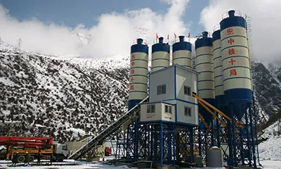 محطة خلط خرسانة HZS120 لمشروع طريق Lhasa-Nyingchi السريع 